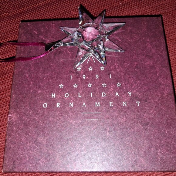 Swarovski 1991 Christmas Ornament 1st Year Release North America Version COA EUC - Picture 14 of 16